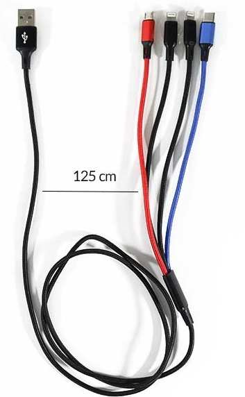 USB A auf 1xUSB-C / 2x Lightning / 1x USB Micro