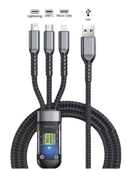 USB A auf 1xUSB-C / 1x Lightning / 1x USB Micro