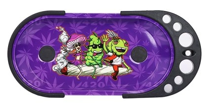 [P0024061] Rolling Tray Console "Schwammerl & Bud" 28.5x19x1.5cm